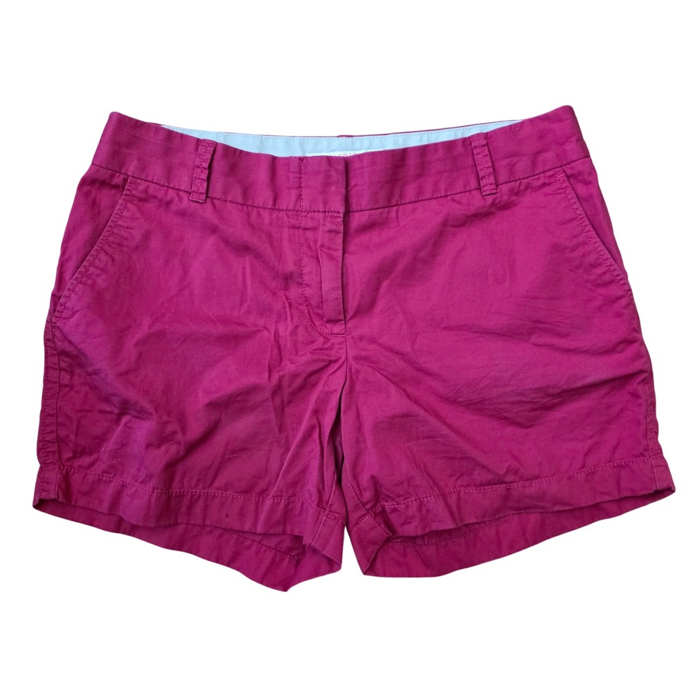 J.Crew Broken-In Chino Shorts Magenta Pink Womens Size 6‎ 100% Cotton 3" Inseam